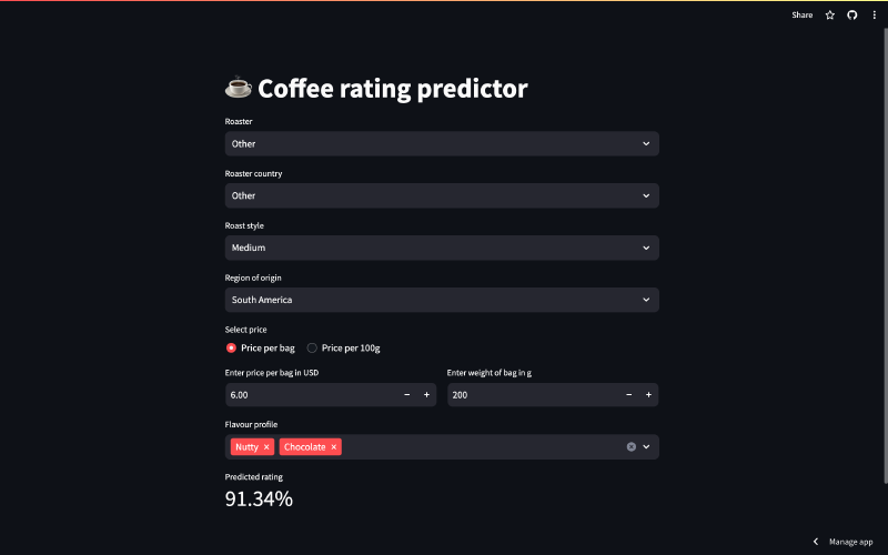 Streamlit app